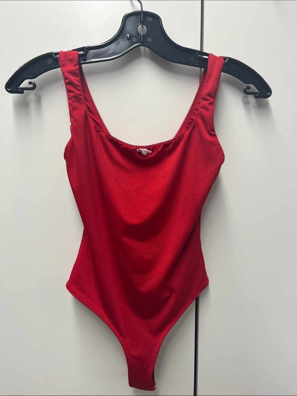 Red Scoop Neck Women's Bodysuit